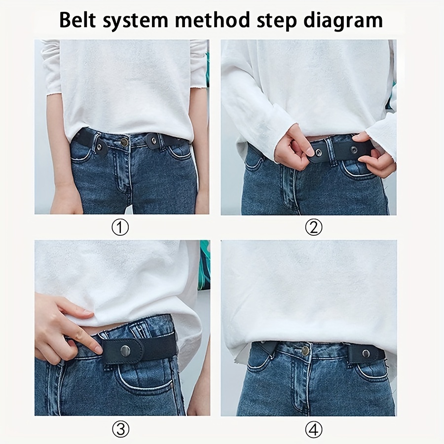 Buckleless Buckle Free Lazy Invisible Waist Belt,Women Men Simple Style  Elastic No Buckle Hassle Stretch Waist Belt For Jeans Pants Dress 