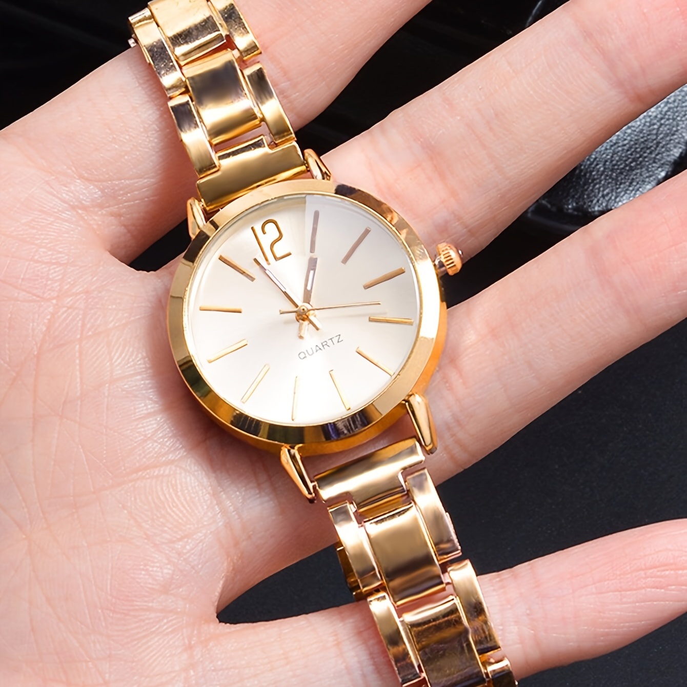 Ladies Fashion Simple Digital Alloy Quartz Watch Love Temu