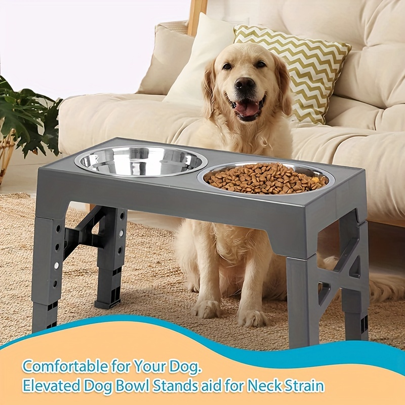 Dog Bowls With Stand Adjustable Dog Food Bowls Elevated Large Dogs