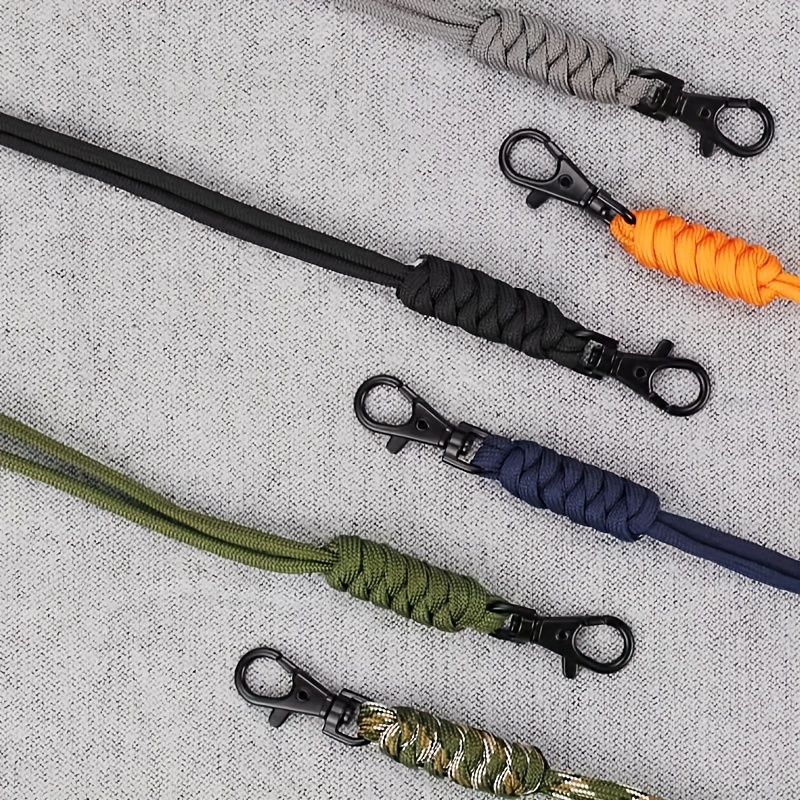 4 Paracord Keychain with Flat KeyRings Braided Lanyard Wrist