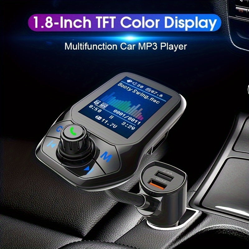 New Wireless In-Car FM Transmitter With 1.8-Inch TFT Display, QC3.0 Fast  Charging Port, Radio Adapter Car Kit Supports TF/SD Card And 4 Playing Modes
