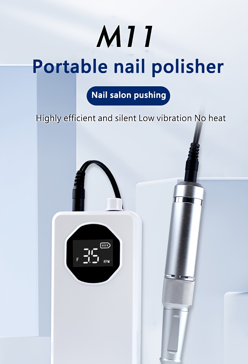 portable electric nail polisher with usb charging professional and portable nail art tool for manicure pedicure and nail polish removal details 0