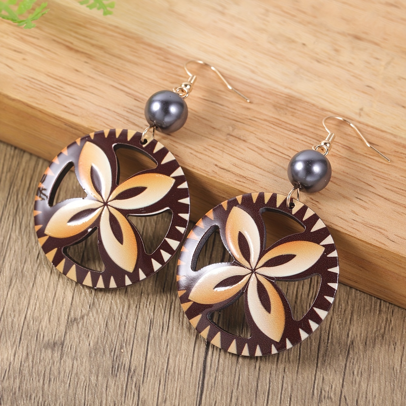 

Bohemian Round Large Flower Earrings Elegant Beach Party Earrings