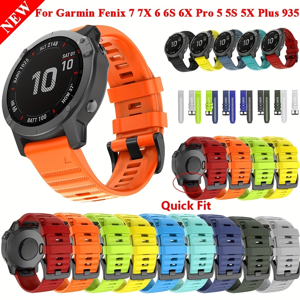  Wscebck Correas elásticas de nailon QuickFit para Garmin Fenix 7  7X 6 6X Pro 5X 5 3HR 935 945 EPIX Smart Watch Band 22 1.024 in (Color :  Rosa, Tamaño: 0.866 in Fenix 7) : Electrónica