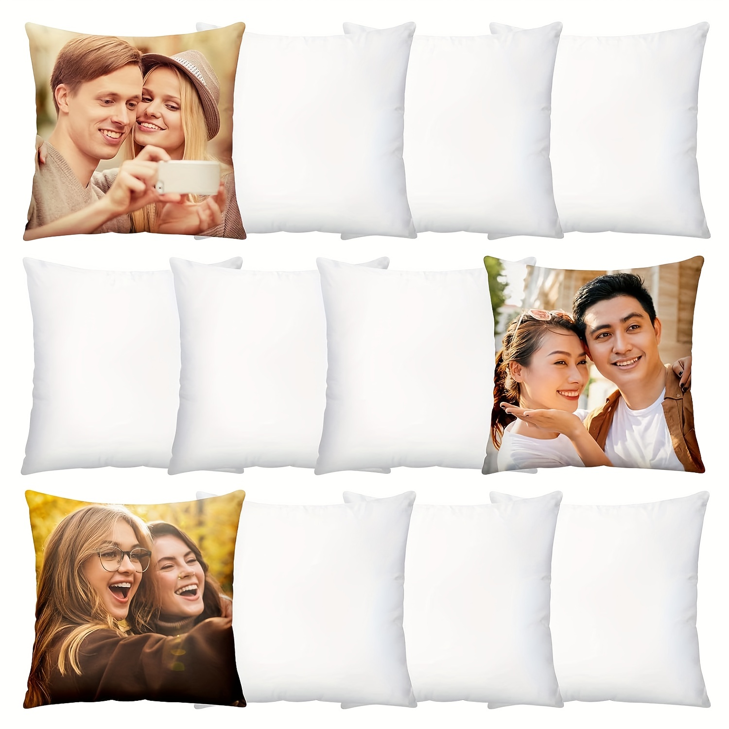 

1pc/4pcs Sublimation Pillow Cases Bulk White Blank Cushion Covers Diy Heat Transfer Pillow Covers Short Plush With Invisible Zipper Decorative Polyester Throw Pillow Covers