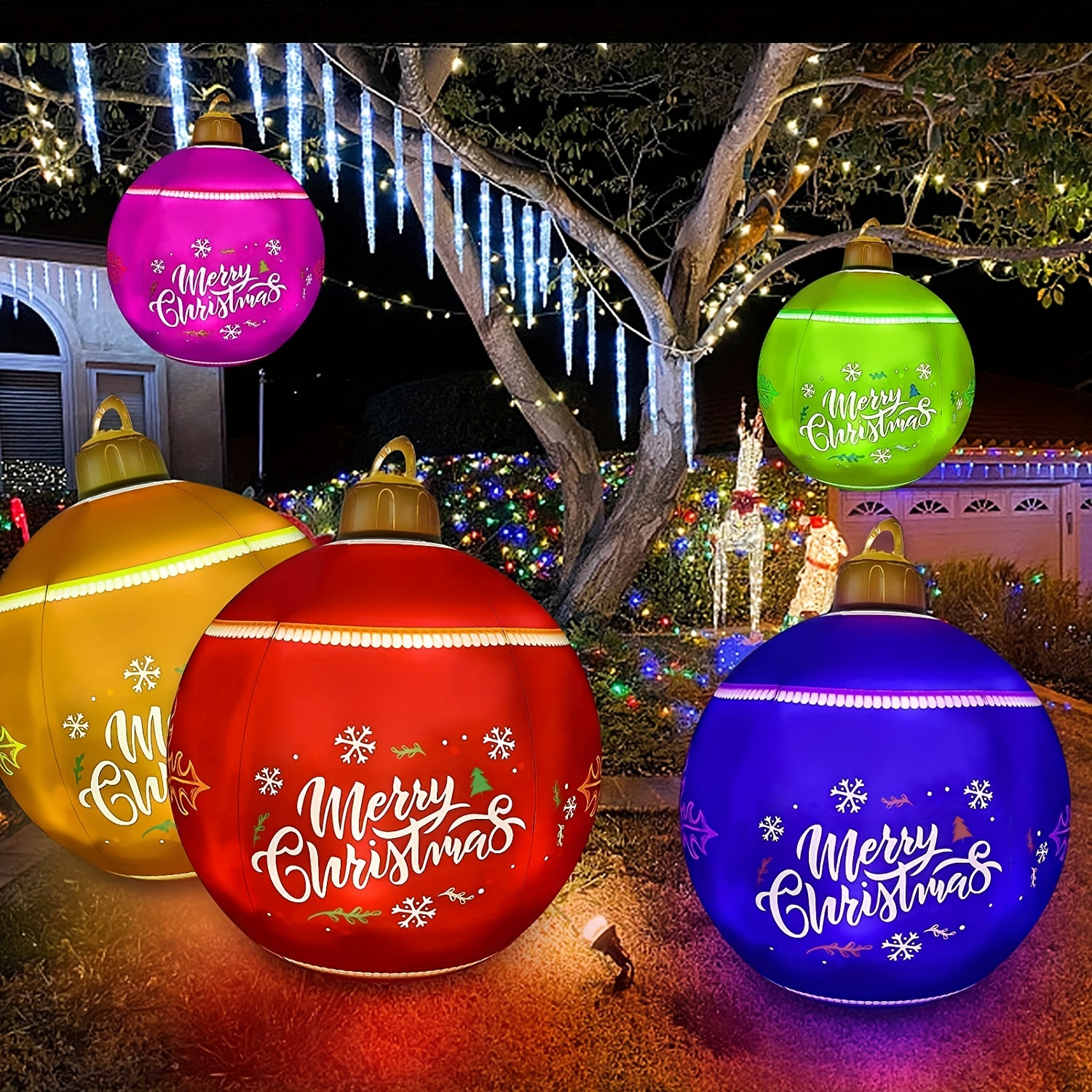 Como hacer esferas gigantes para exteriores  Manualidades navideñas, Como  hacer esferas navideñas, Decoración exterior navidad
