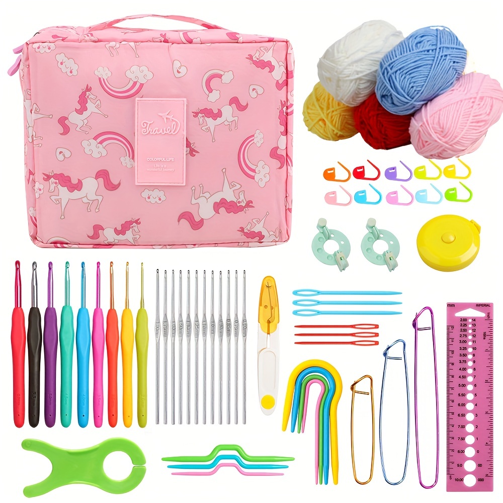 Crochet Knitting Kit Storage Bag Diy Hand Knitting Craft - Temu