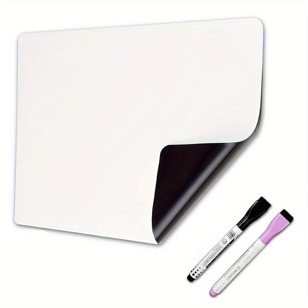 Magnetic Dry Erase Whiteboard Sheet for Fridge, 8 Magnetic Markers & An  Eraser