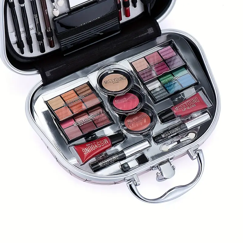 all in one cosmetics set box includes lip gloss mascara blush eyeshadow eyeliner and makeup brush perfect gift for beauty lovers details 7