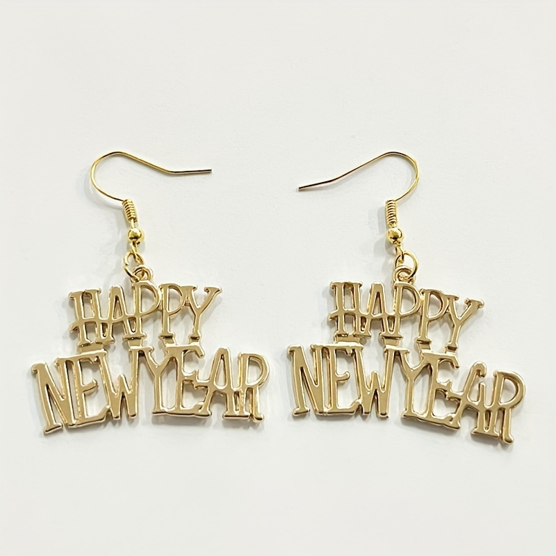 2024 Happy New Year Earrings New Year Party Gifts - Temu