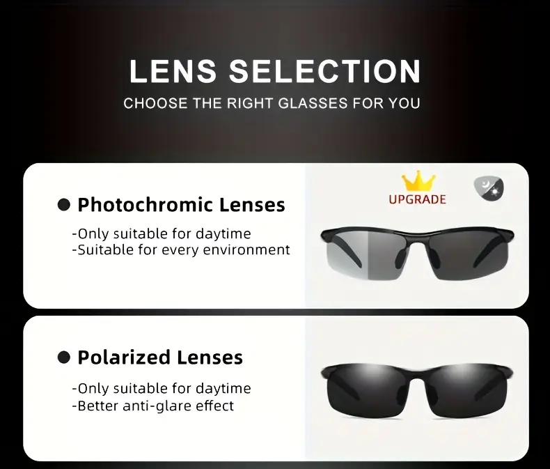 алюминиевые фотохромные мужские поляризованные дневные и ночные очки хамелеон UV400 антибликовое изменение цвета детали 24