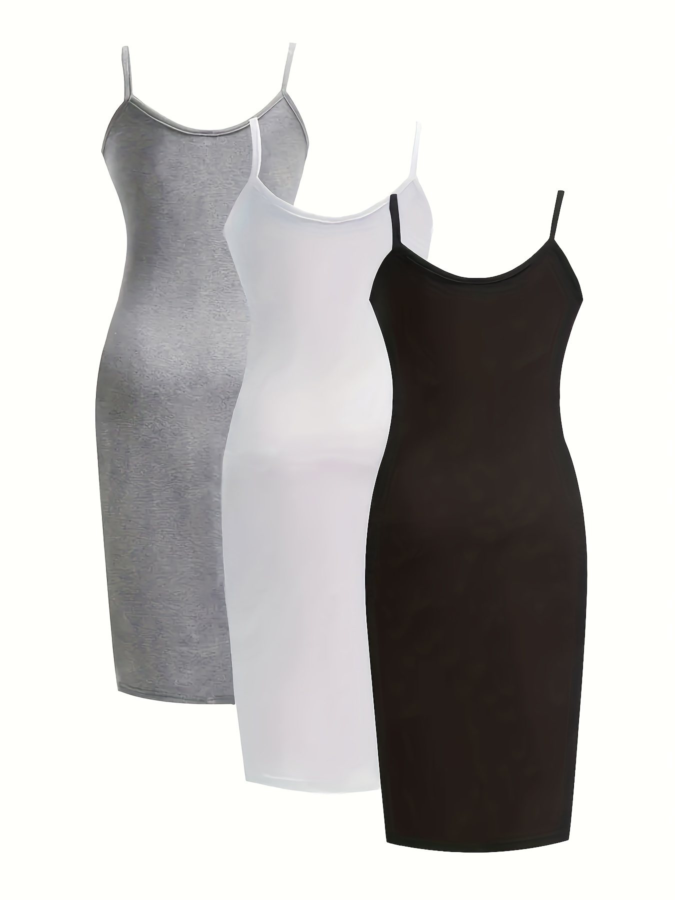 3パックプラスサイズカジュアルナイトドレスセット、女性用プラス