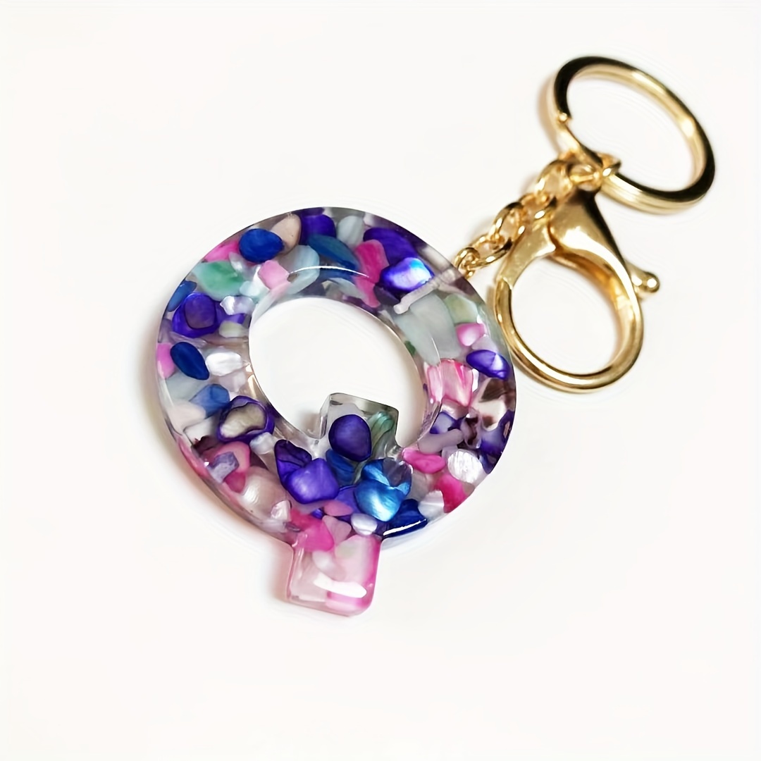 A z Alphabet Initial Letter Keychain Cute Resin Key Chain - Temu