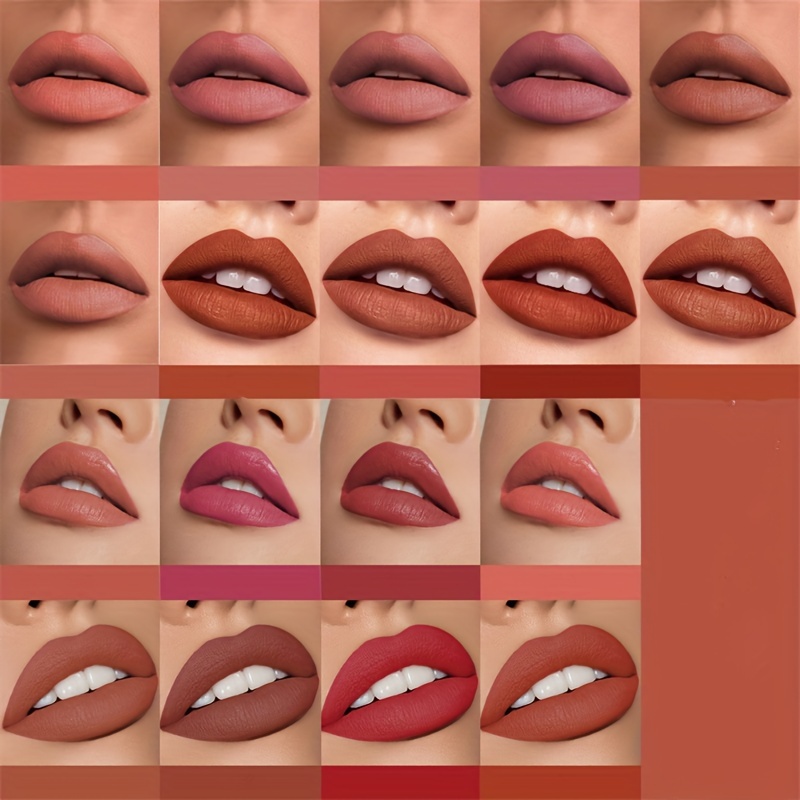 12 Colors Matte Non stick Cup Lip Gloss Lip Glaze Metallic - Temu