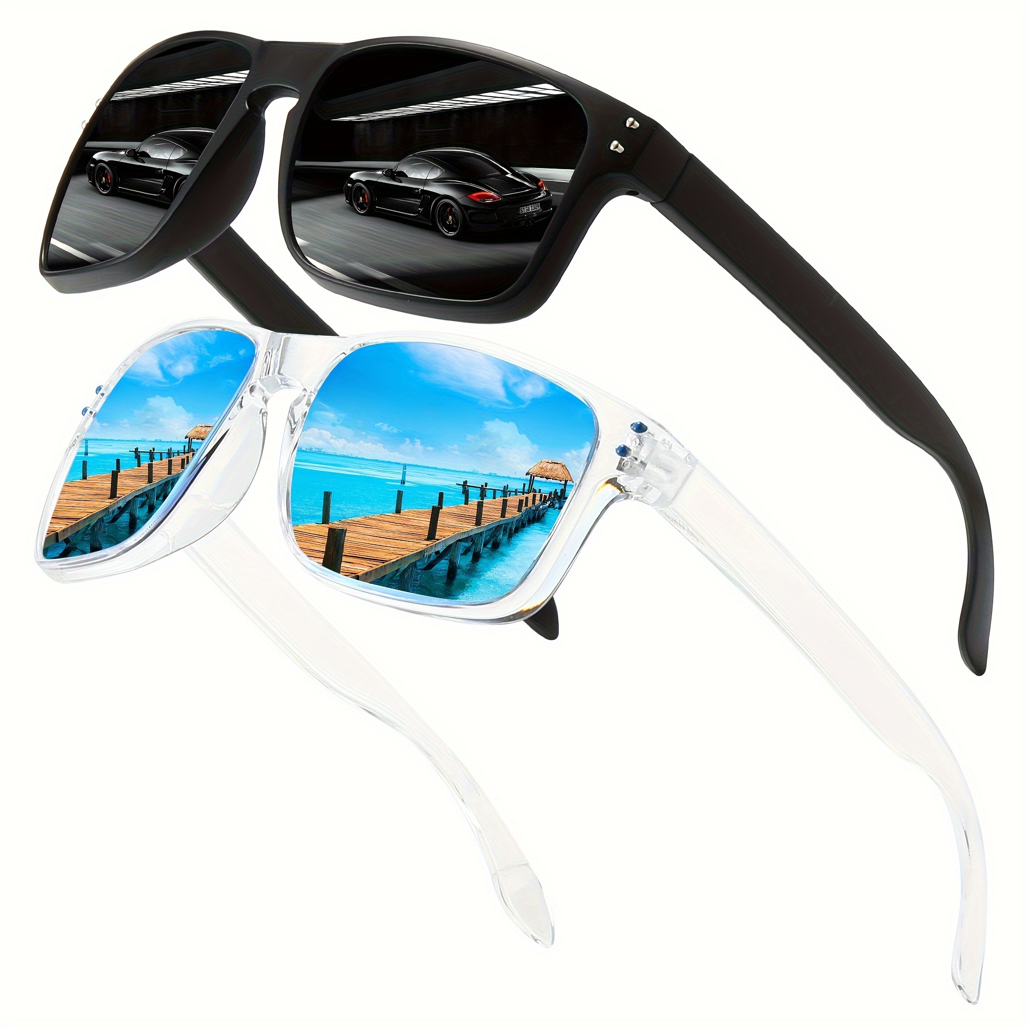 Fashion Sunglasses Unisex Square Sun Glasses Polarized Sunglasses Retro  Feminino For Women Men Outdoor Cycling Travel