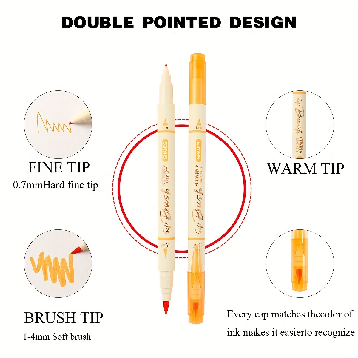  Dual Tip Brush Marker Pens, 18 Brush and Fine Tip Art Marker  Pens for Beginners Journaling Hand Lettering Writing Planner