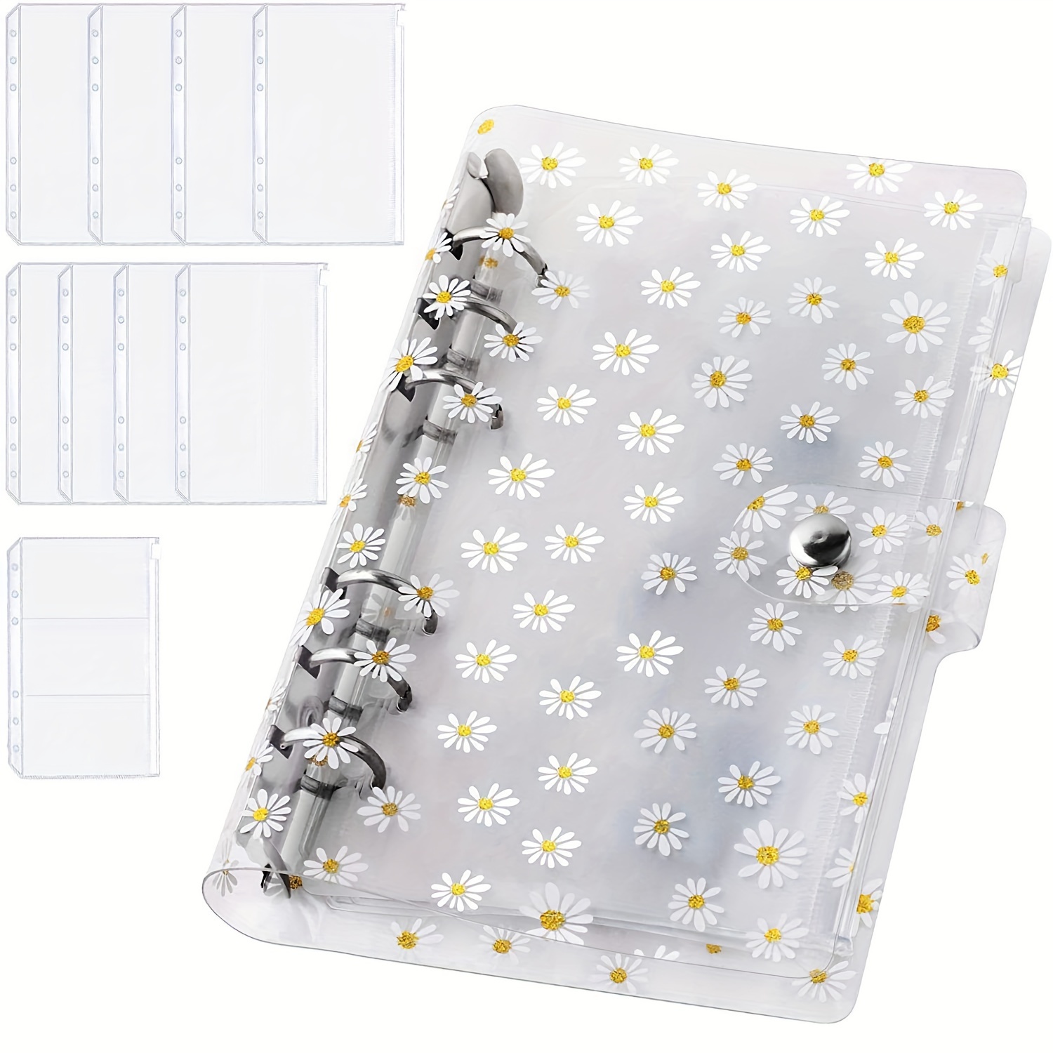 10PCS 6 Ring A5 Binder 3 Pocket Sleeves Transparent Plastic Clear Pockets  Bags Sheets A5 6 Ring Binder Inserts Accessories - AliExpress