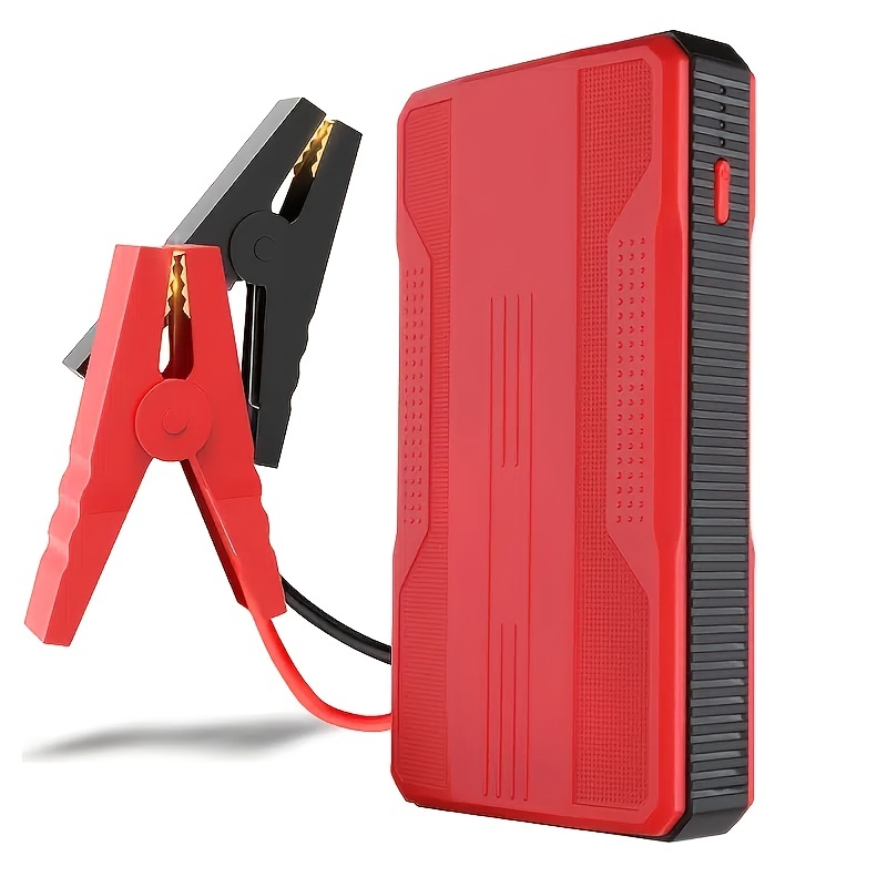  Arrancador de batería para automóvil, con compresor de aire,  portátil, paquete de batería, rojo : Automotriz