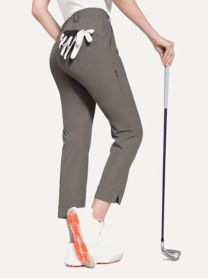 Women's Golf Pants High Waist Slit Trim Athletic Pants Quick - Temu