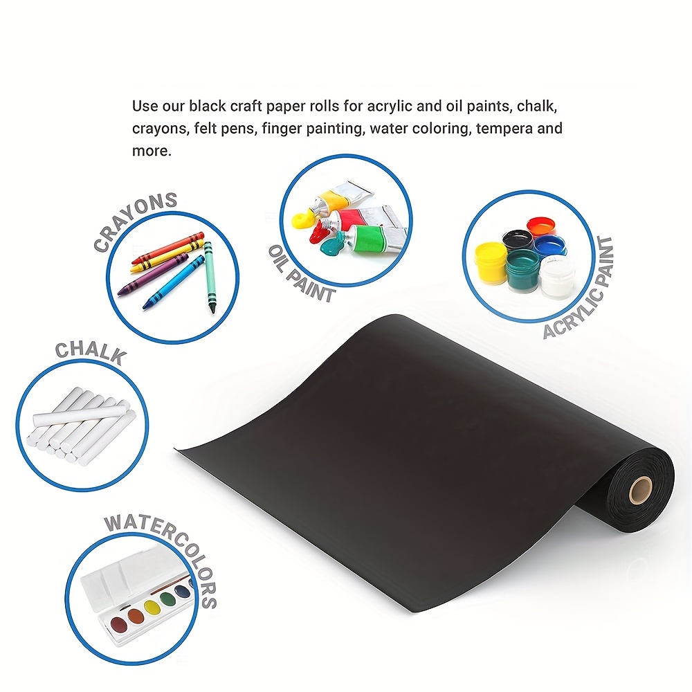 RUSPEPA Black Kraft Paper Roll - 12 inches x 100 feet - Recyclable Paper  Perfect for for Crafts, Art,Small Wrapping, Packing, Postal, Shipping,  Dunnage & Parcel