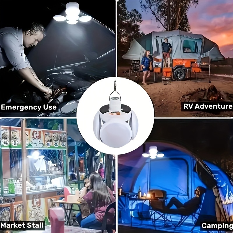 Wamans LED Camping Light Solar Light, Collapsible Solar Camping Lights,  Rechargeable Flashlights Portable Survival Light for Emergency, Power  Outages