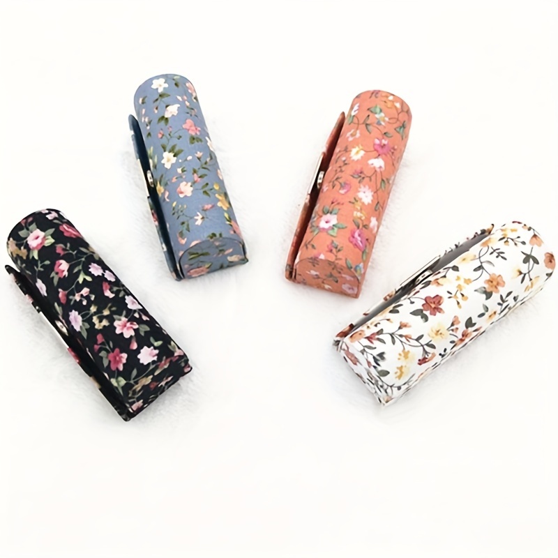 1pc Women Floral Lipstick Case With Mirror Lipstick Holder For