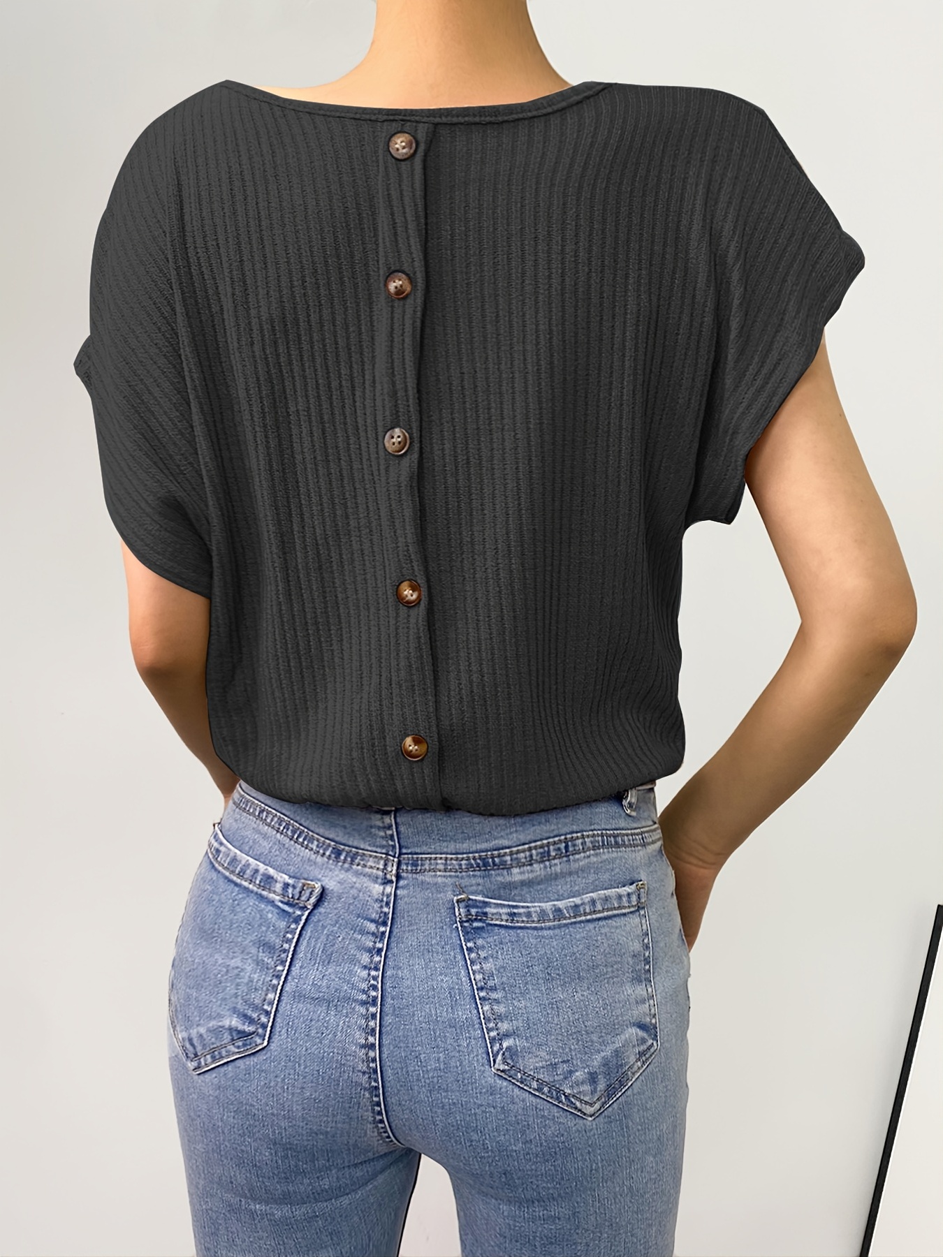 Blusas de puntos camisetas con botones para mujer Mujer Verano