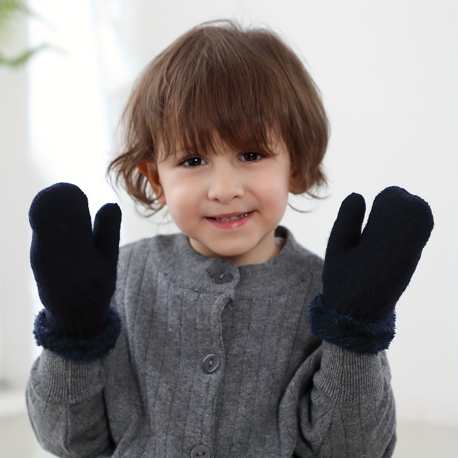 Moufles Enfant Bébé Filles Garçons Gants Hiver Gant de Ski Gants en Tricot  Gloves Couleur Pure Gants Chauds Doublure Polaire,Beige - Cdiscount  Prêt-à-Porter