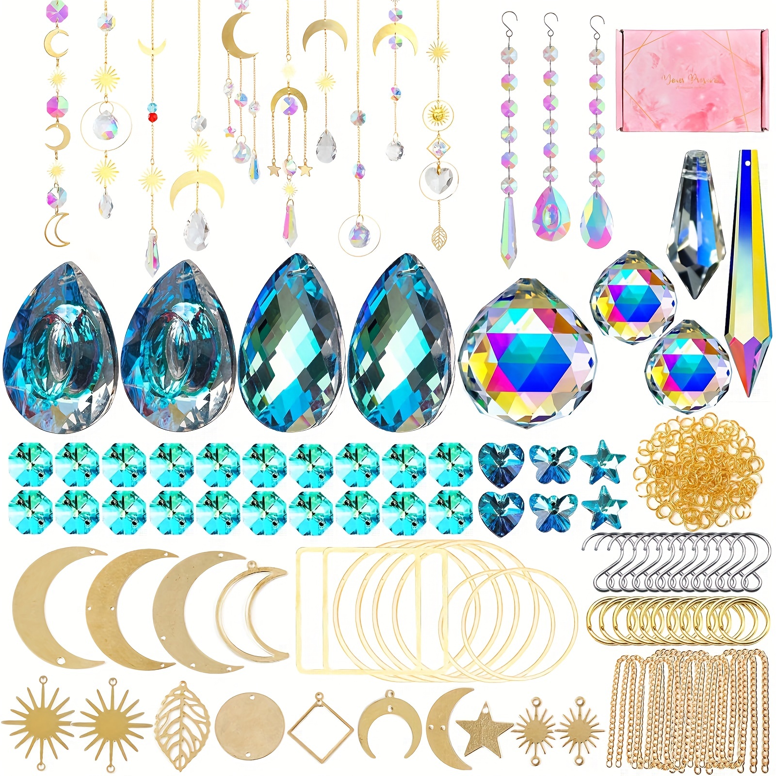 470 Pcs Clear Teardrop Diamond Rhinestones, DIY Craft Jewels Decor