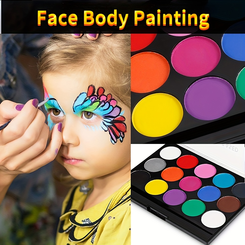 15 Colors Body Painting Face Paint Kit, Professional Palette