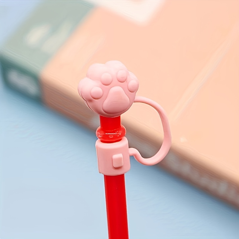 1pc Silicone Straw Cover With Cute Pattern, Suitable For Parties