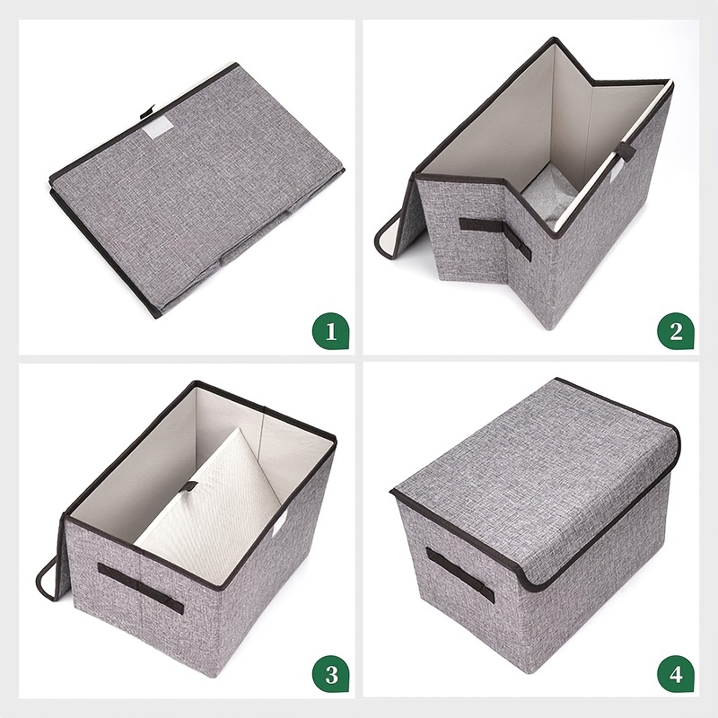 Fabric Foldable Storage Bin Cube Organizer Basket Flip top - Temu Canada