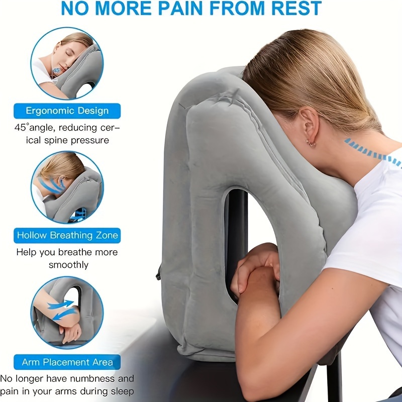 Inflatable Travel Pillow for Airplane Neck Air Pillow Sleeping Avoid  Shoulder Pain Comfortably Support Head Chin Lumbar Napping