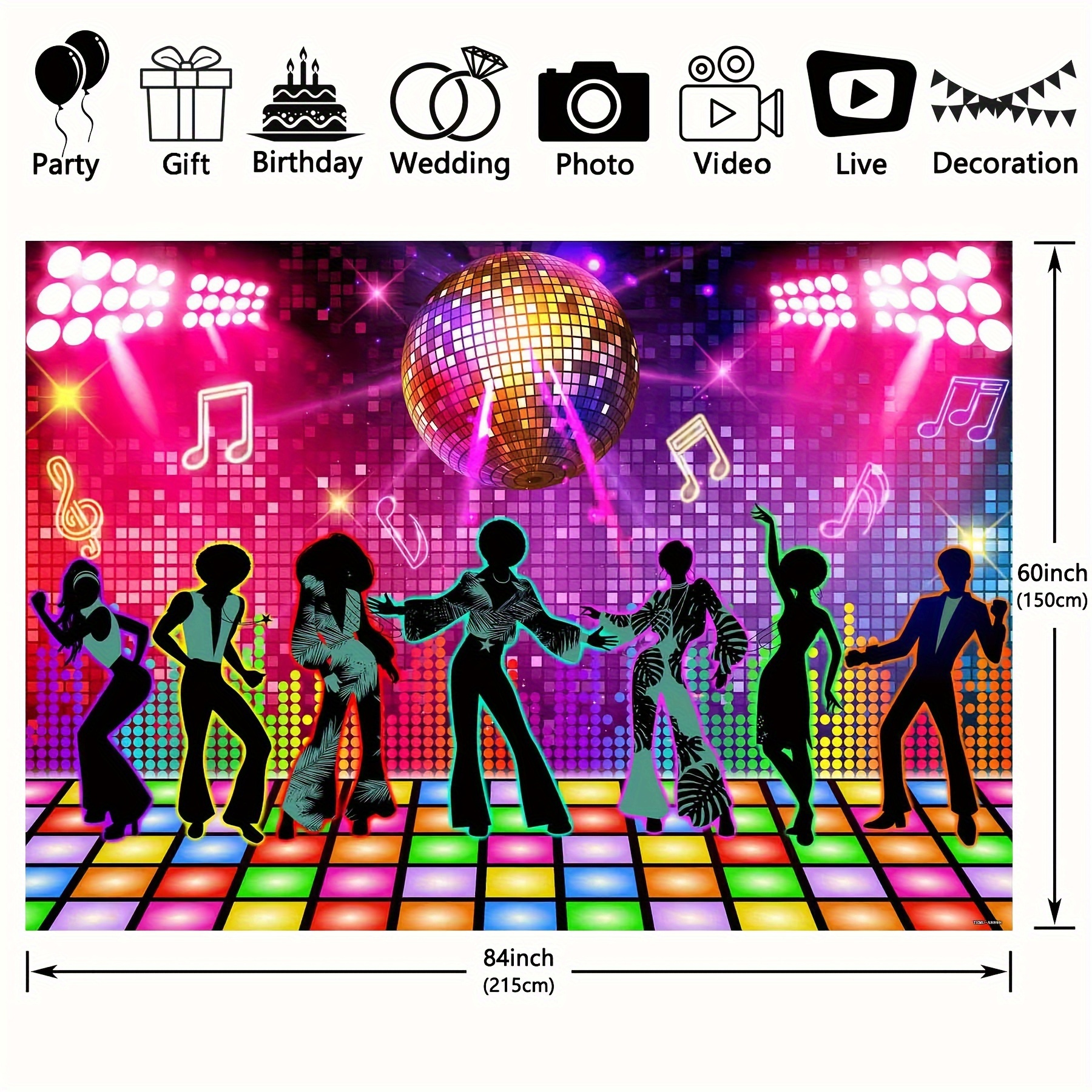 70s 80s 90s Disco Party Polyester Photography Backdrop - Temu