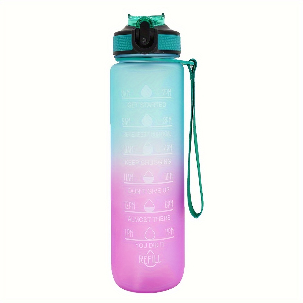 Botella Agua Deportiva Degradado Inspirador, 650ml, Escala Tiempo,  Resistente Caídas, Tapa Rebota, Portátil Moda - Deporte Aire Libre - Temu