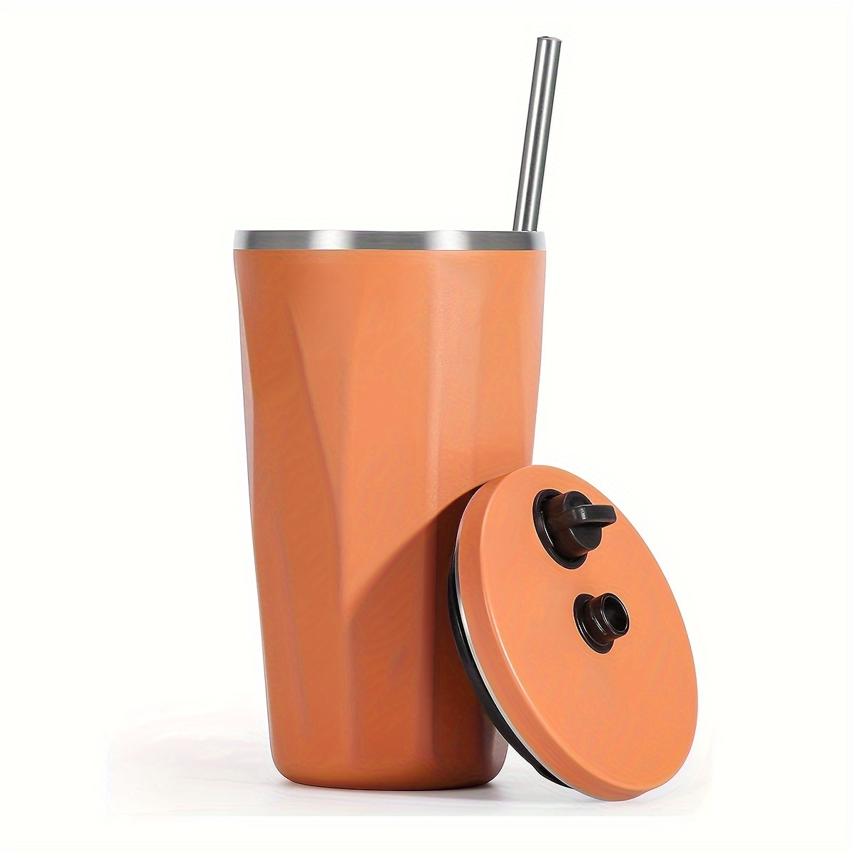Portable Insulated Tumbler Cup With Leak-proof Lid And Straw
