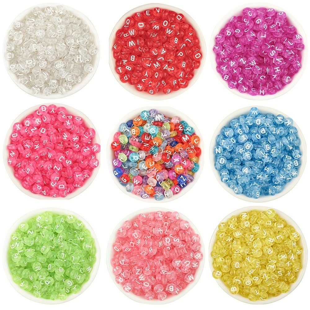 Clear Acrylic Letter Beads Glitter Transparent Loose Beads - Temu Australia