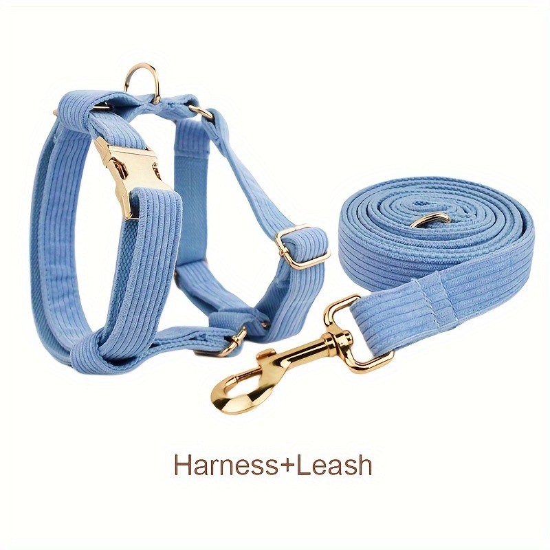TEMU Op maat gemaakte fluwelen halsband set, zachte halsband en lijn voor honden, verstelbare halsband in lichtpaars