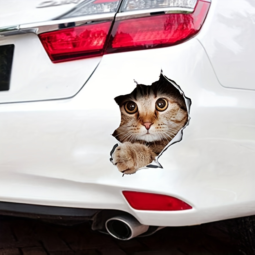 Stereo Cat Removable Car Sticker Anime Funny Decoration Kitten Sticker Car  Styling Sticker - Temu