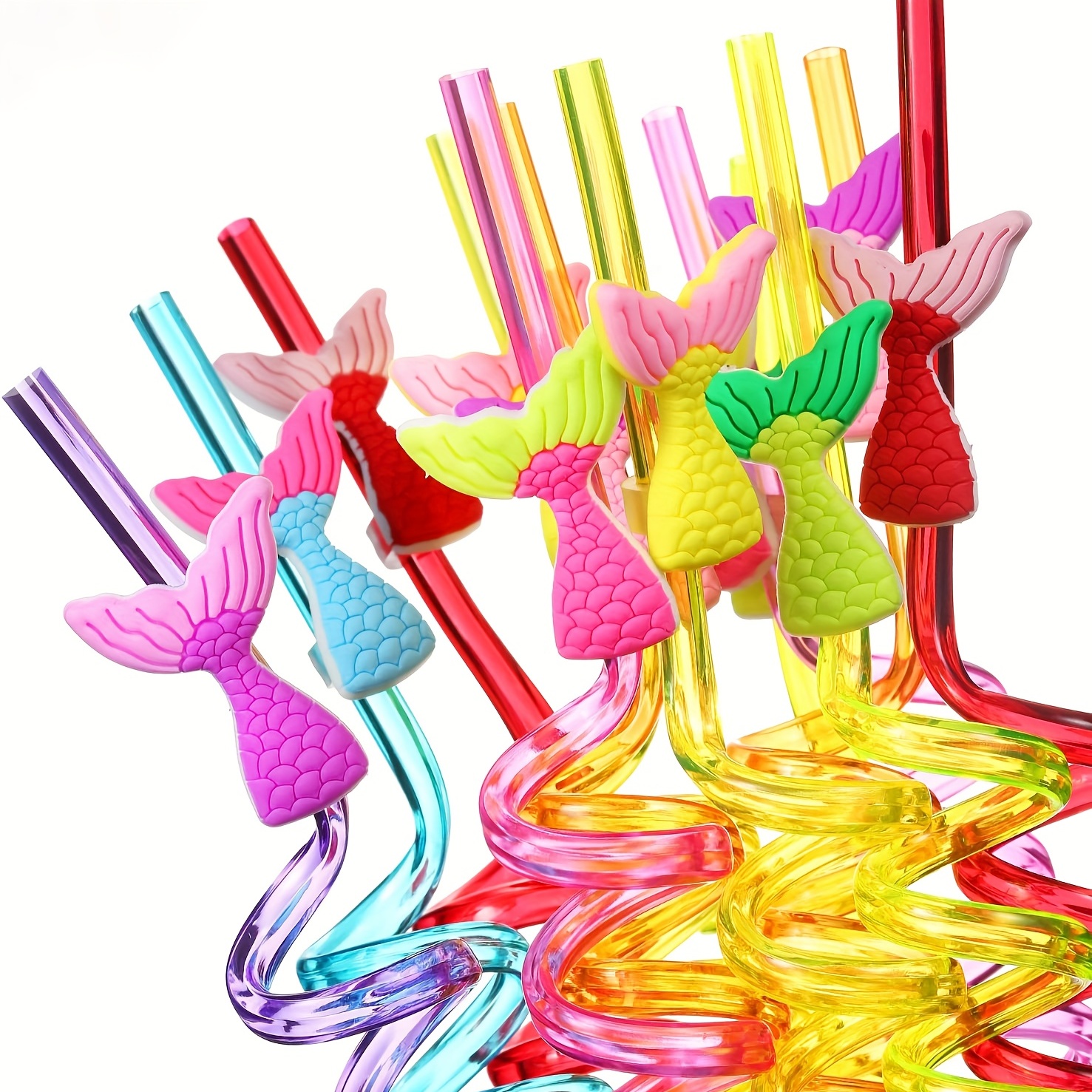 24pcs Straw, Mermaid Straw With Brush, Reusable Straw For Milk Water  Drinking, Straws For Family Gatherings, Birthday Parties, Themed Parties,  Decorat