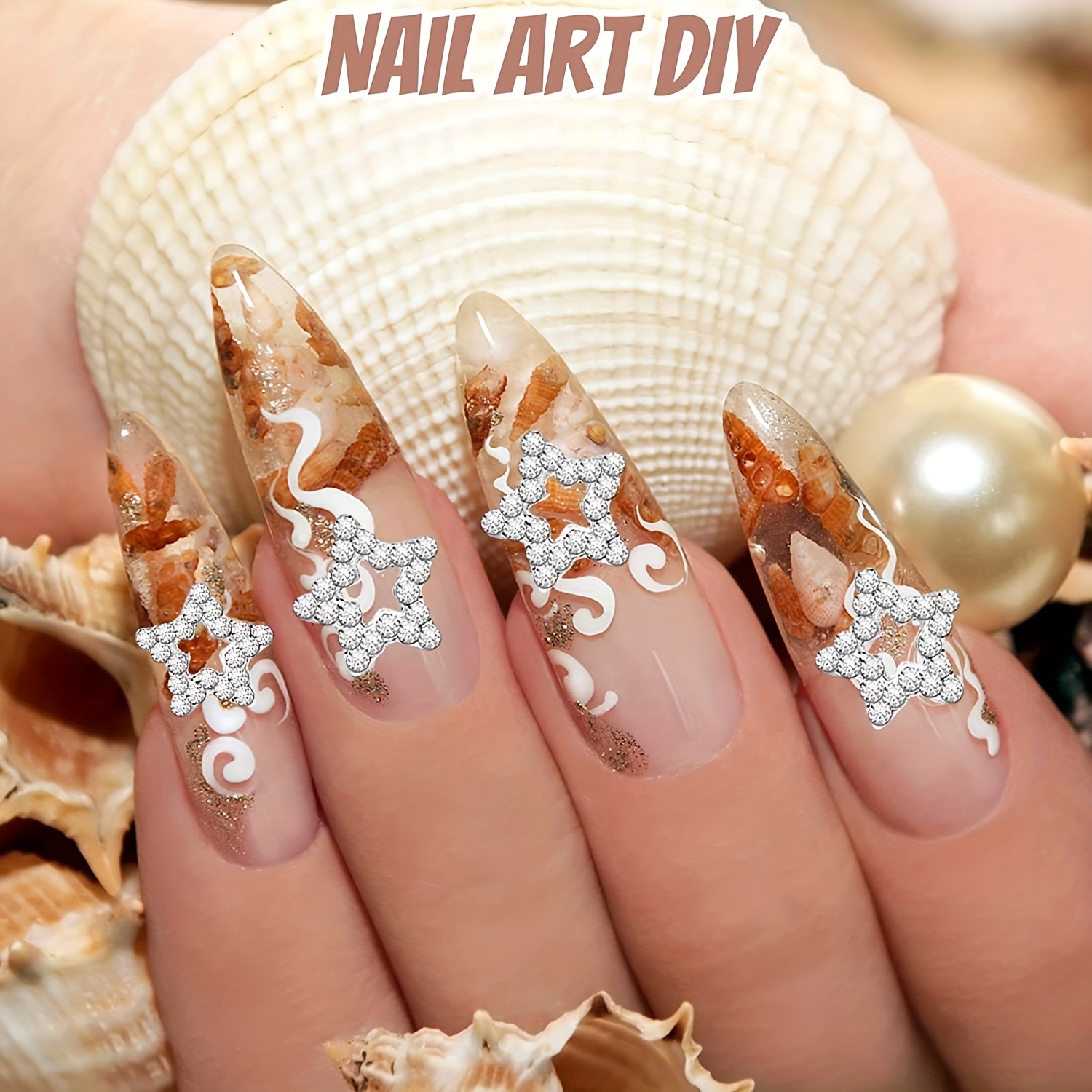 2pcs 3D Star Nail Charms - Silver Rhinestones for Acrylic Nails - Crystal  Alloy Nail Jewels - DIY Nail Decor - Art Nail Gems Charms - Nail Accessories