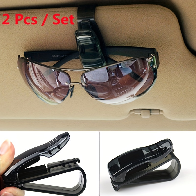 2 Teile/satz Qualität Praktische Auto Fahrzeug Sonnenblende Sonnenbrille  Brillen Gläser Karte Ticket Empfang Halter Stift Fall Box Universal Lagerung