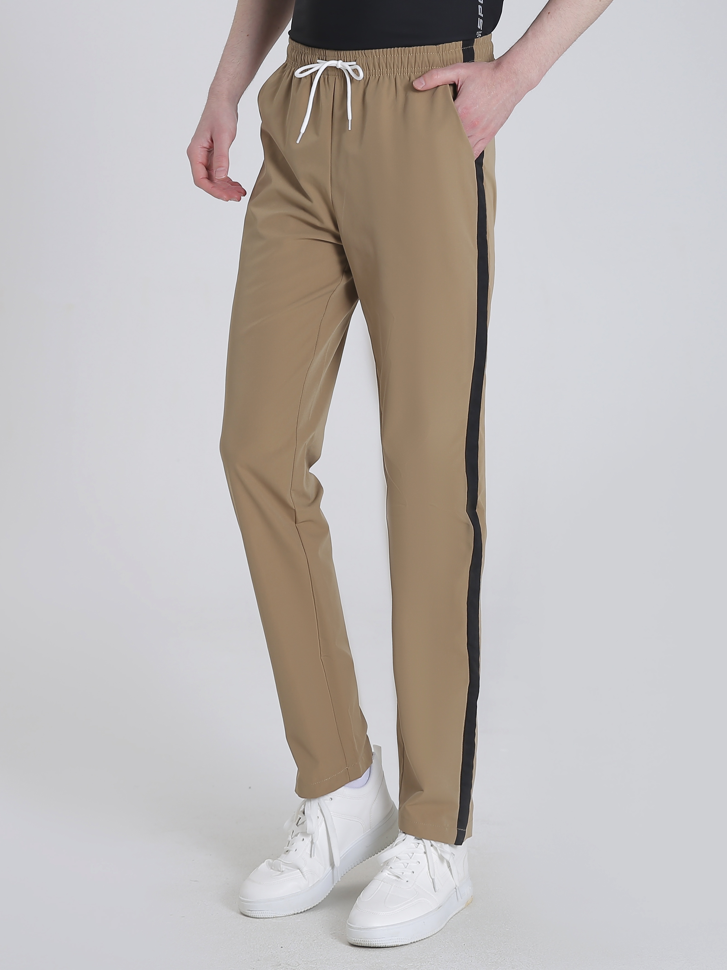 Buy Charcoal Straight Leg Stripe Trousers from the Pineapple online store