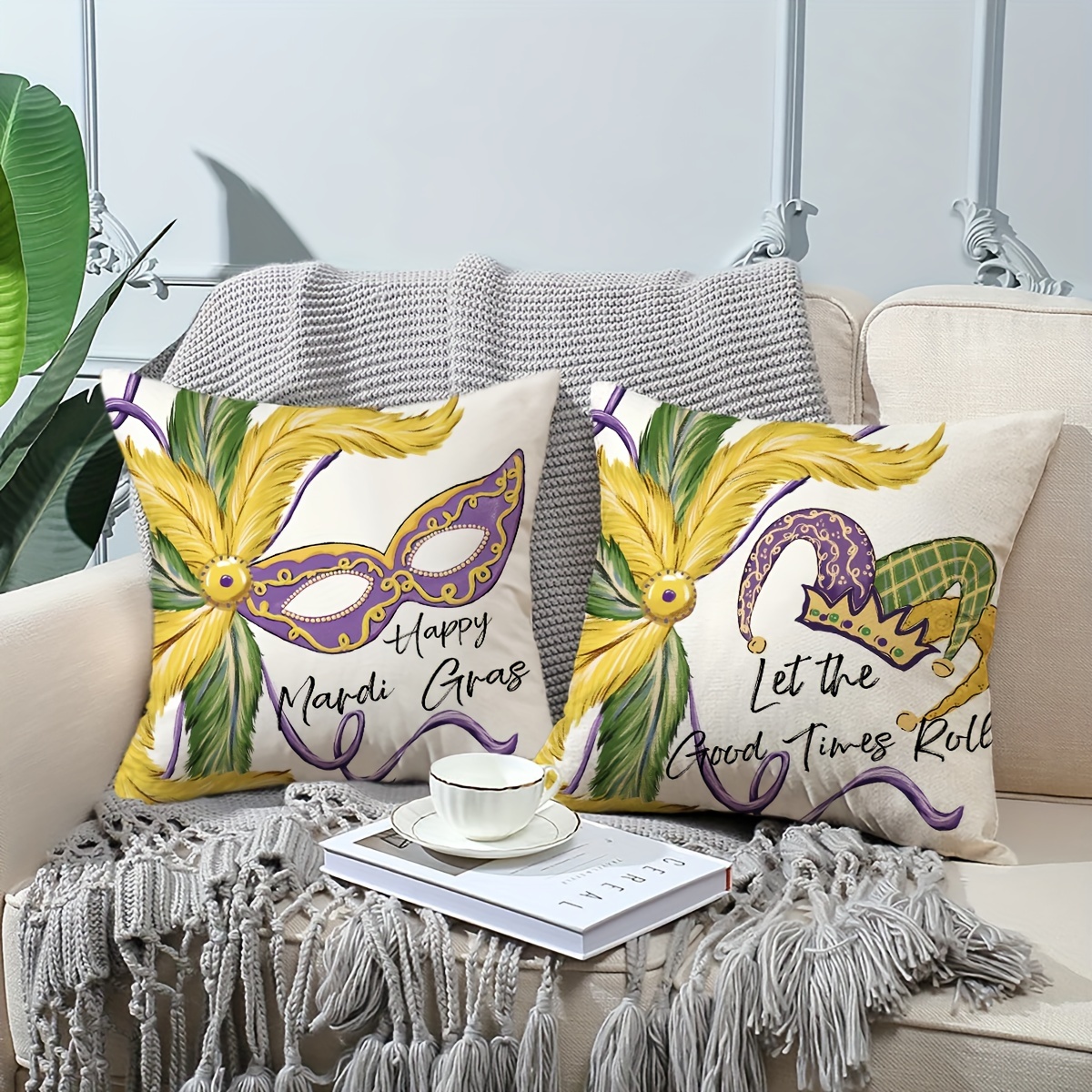 Mardi Gras Throw Pillow Covers For Home Decorations - Temu