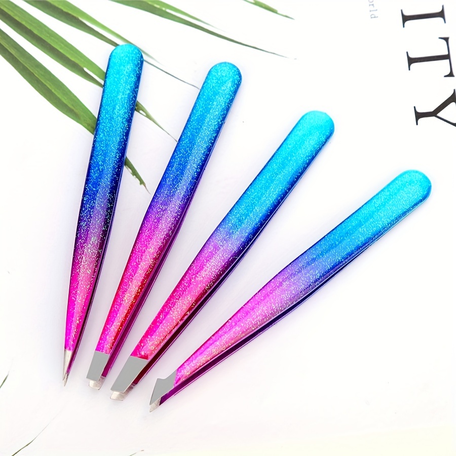Professional Stainless Steel Eyebrow Tweezers for Precision Hair Removal