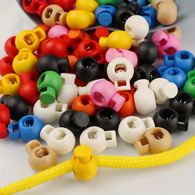 

20pcs Multi-colors Plastic Stopper Cord Lock Bean Buttons Toggle Clip Apparel Shoelace Sportswear Sewing Fabric Accessories