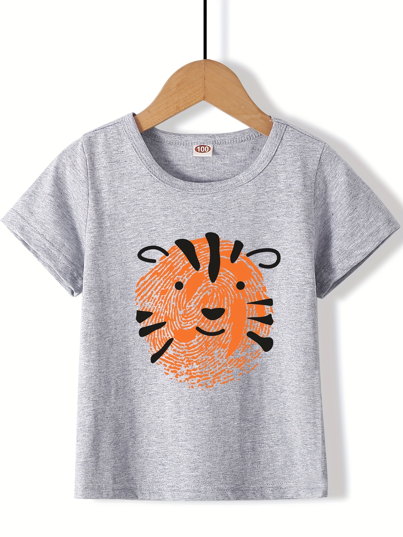 Cartoon Tiger Print Boys Creative T-shirt, Casual Lightweight Comfy Short  Sleeve Tee Tops, Kids Clothings For Summer - Temu United Arab Emirates