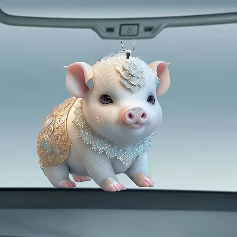 Neue Kreative Weiße Neue Mini schwein Auto Innen Rückspiegel