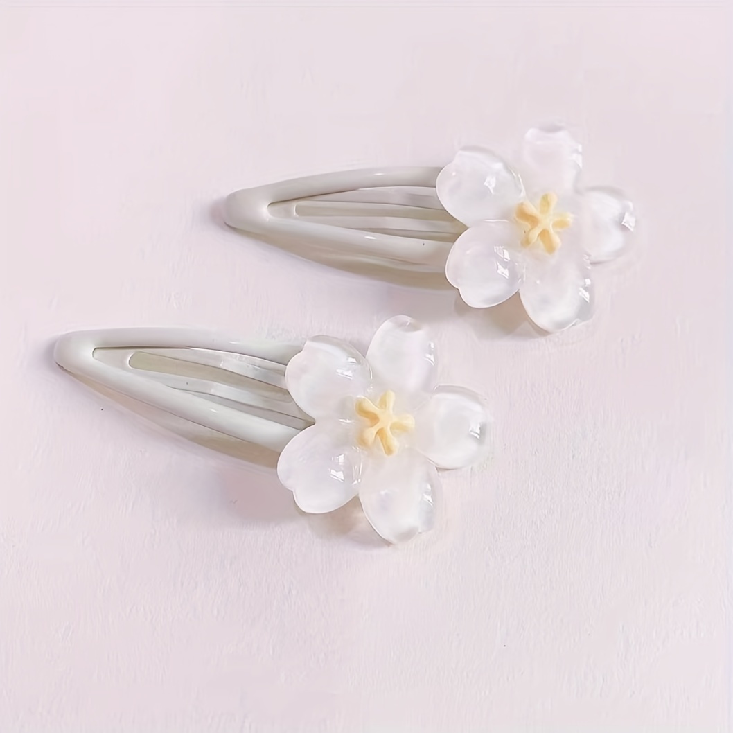 1-pack/2-pack Soft Pink Creamy Cherry Hair Clip, Sweet Bangs Bb Clip, Cute Hair Accessory, Forehead Hairpin For Flyaways, Color Hair Clip
