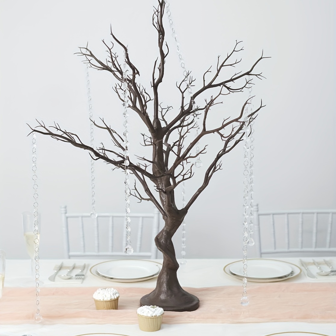 black gold sliver artificial manzanita tree for wedding table
